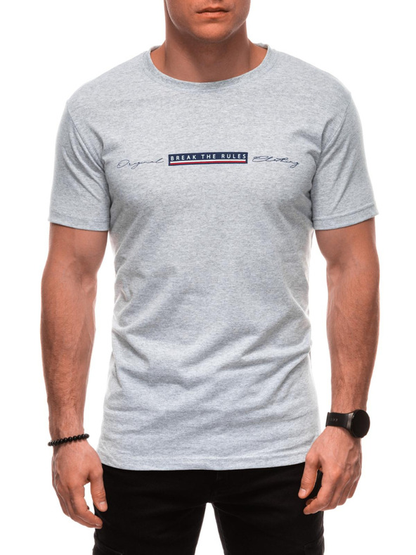 Edoti Maglietta da uomo con stampa S2033 - bianca OTHER