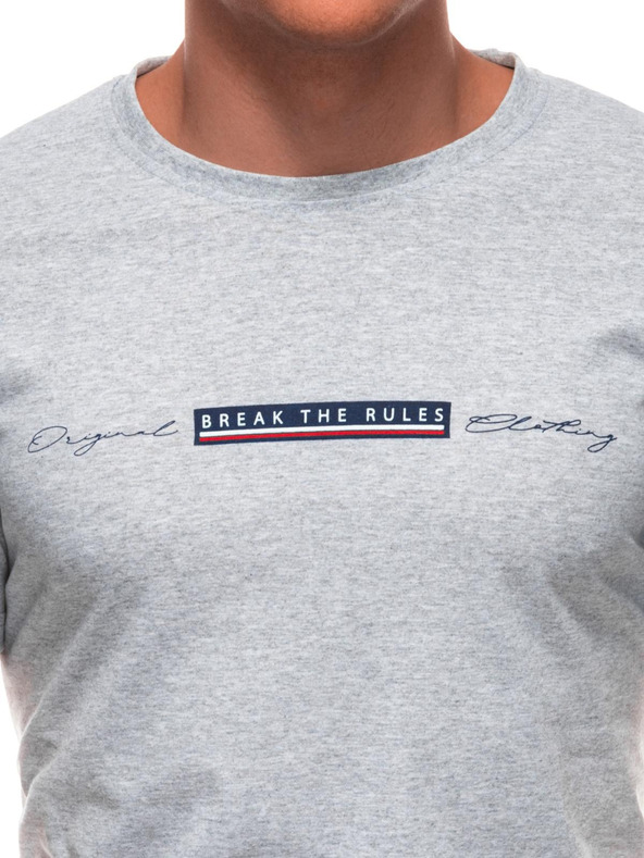 Edoti Maglietta da uomo con stampa S2033 - bianca OTHER