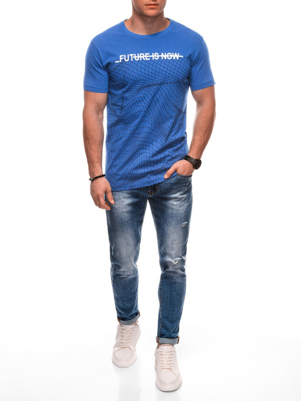 Edoti Maglietta da uomo con stampa S2033 - bianca OTHER