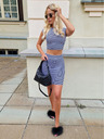 Edoti Coordinato top e gonna a righe ZLR025 - blu scuro e bianco OTHER