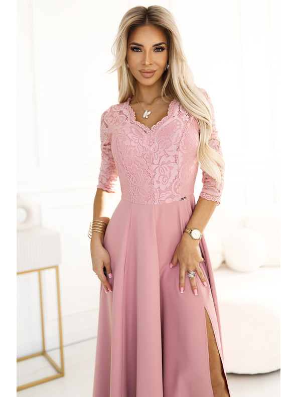 numoco Eleganti abiti lunghi in pizzo con scollatura Numoco