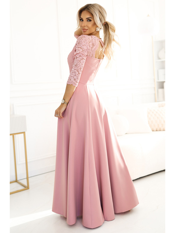 numoco Eleganti abiti lunghi in pizzo con scollatura Numoco