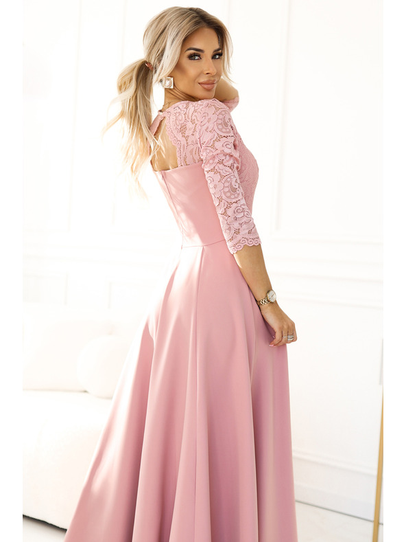 numoco Eleganti abiti lunghi in pizzo con scollatura Numoco