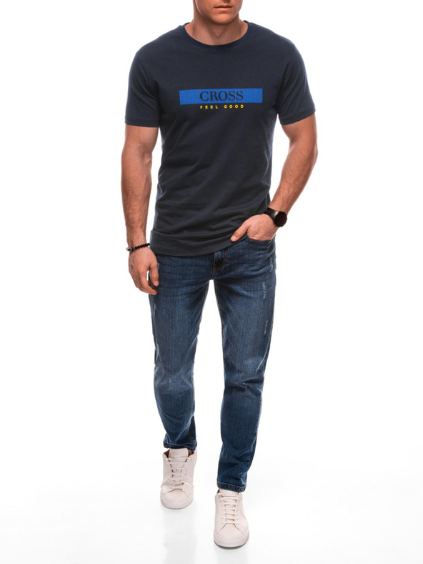 Edoti Maglietta da uomo con stampa S2033 - bianca OTHER