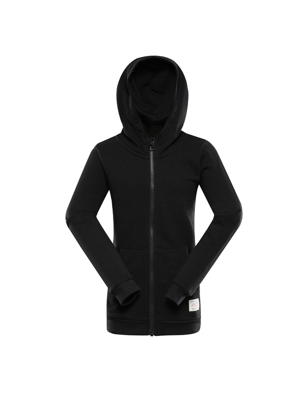 ALPINE PRO Felpa con cappuccio in cotone per bambini ALPINE PRO LOKKO black