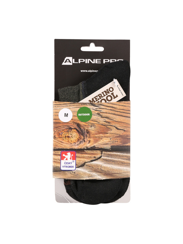 ALPINE PRO Calzini antibatterici in lana merino ALPINE PRO DERERE grigio pietra