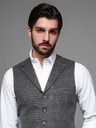 Ombre Clothing Gilet da uomo in misto lana con risvolti a quadri Ombre Clothing