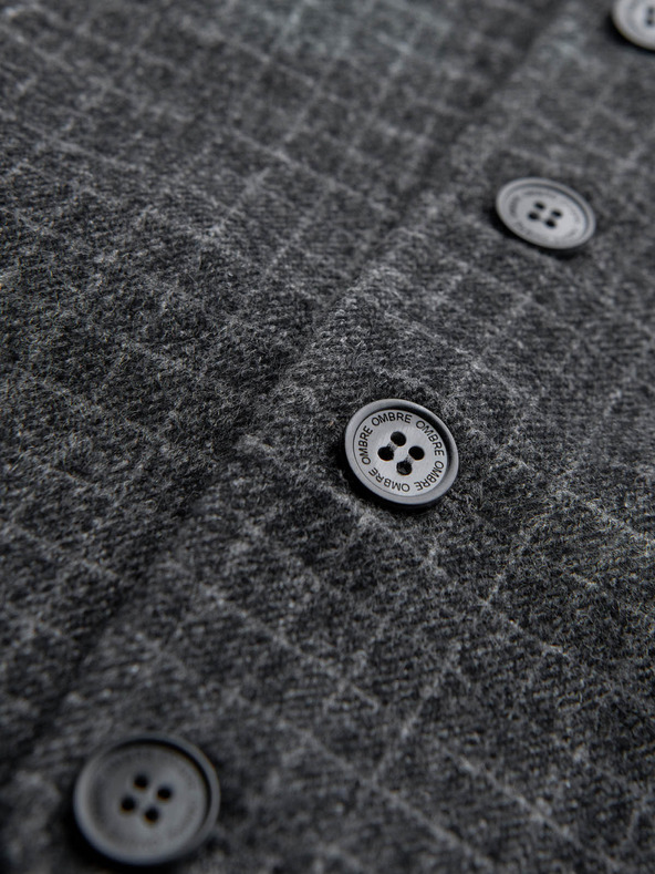 Ombre Clothing Gilet da uomo in misto lana con risvolti a quadri Ombre Clothing