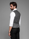 Ombre Clothing Gilet da uomo in misto lana con risvolti a quadri Ombre Clothing