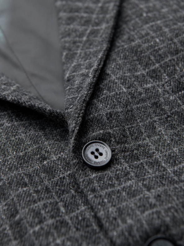 Ombre Clothing Gilet da uomo in misto lana con risvolti a quadri Ombre Clothing