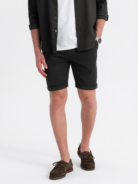 Ombre Clothing Pantaloncini corti in maglia da uomo con risvolto Ombre Clothing