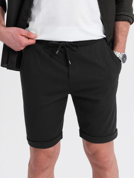 Ombre Clothing Pantaloncini corti in maglia da uomo con risvolto Ombre Clothing