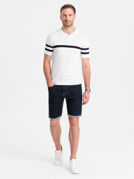 Ombre Clothing Pantaloncini di jeans da uomo con risvolto Ombre Clothing