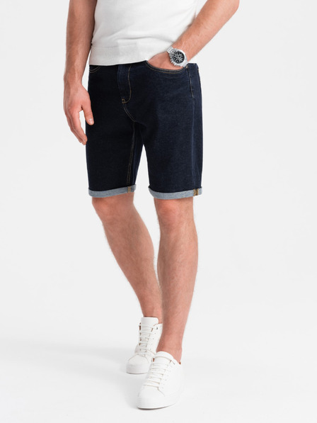 Ombre Clothing Pantaloncini di jeans da uomo con risvolto Ombre Clothing