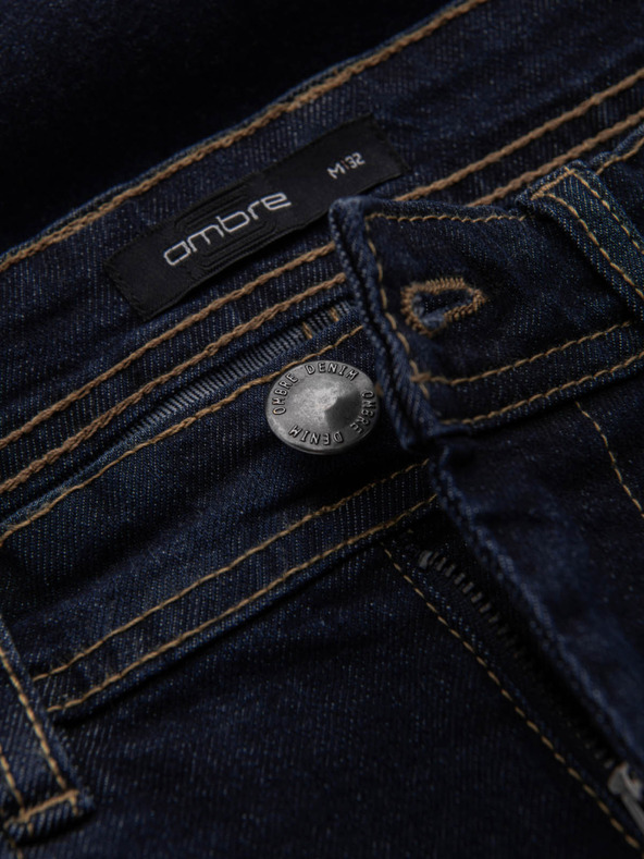 Ombre Clothing Pantaloncini di jeans da uomo con risvolto Ombre Clothing