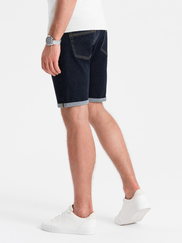 Ombre Clothing Pantaloncini di jeans da uomo con risvolto Ombre Clothing