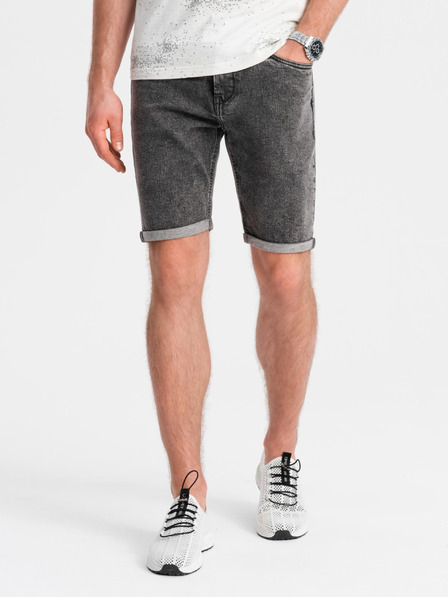 Ombre Clothing Pantaloncini di jeans da uomo con risvolto Ombre Clothing