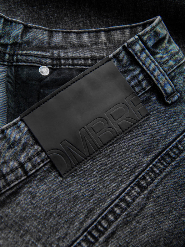 Ombre Clothing Pantaloncini di jeans da uomo con risvolto Ombre Clothing