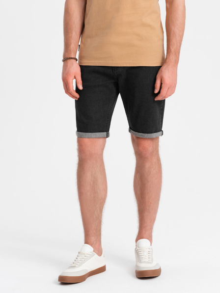 Ombre Clothing Pantaloncini di jeans da uomo con risvolto Ombre Clothing