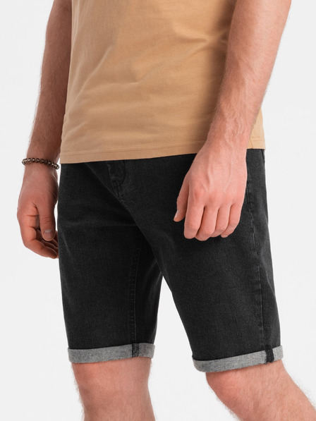 Ombre Clothing Pantaloncini di jeans da uomo con risvolto Ombre Clothing