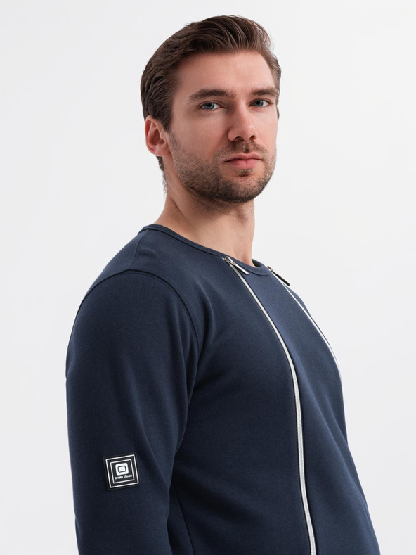 Ombre Clothing Felpa lavata con cucitura decorativa sul collo da uomo Ombre Clothing