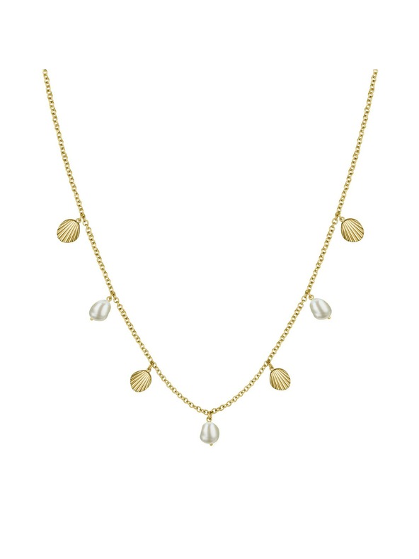 Rosefield Collana placcata oro da donna Rosefield Multi Shell and Pearl Charms