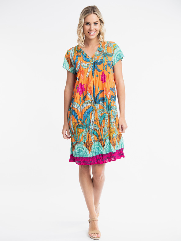 Orientique Abito fantasia turchese e arancione da donna Orientique Paphos