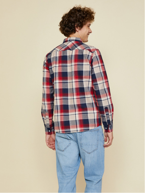 ZOOT.lab Camicia a quadri da uomo beige-rossa ZOOT.lab Ota