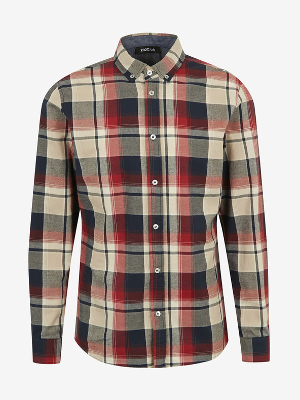 ZOOT.lab Camicia a quadri da uomo beige-rossa ZOOT.lab Ota