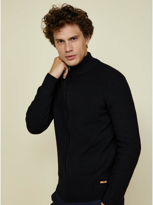 ZOOT.lab Maglione nero da uomo con zip e collo alto ZOOT.lab Brad