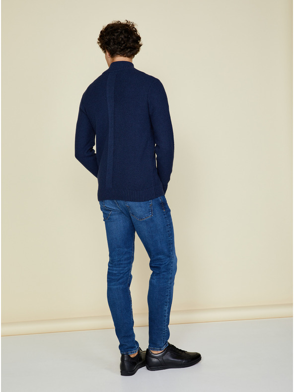 ZOOT.lab Cardigan blu scuro da uomo con zip e collo alto ZOOT.lab Brad
