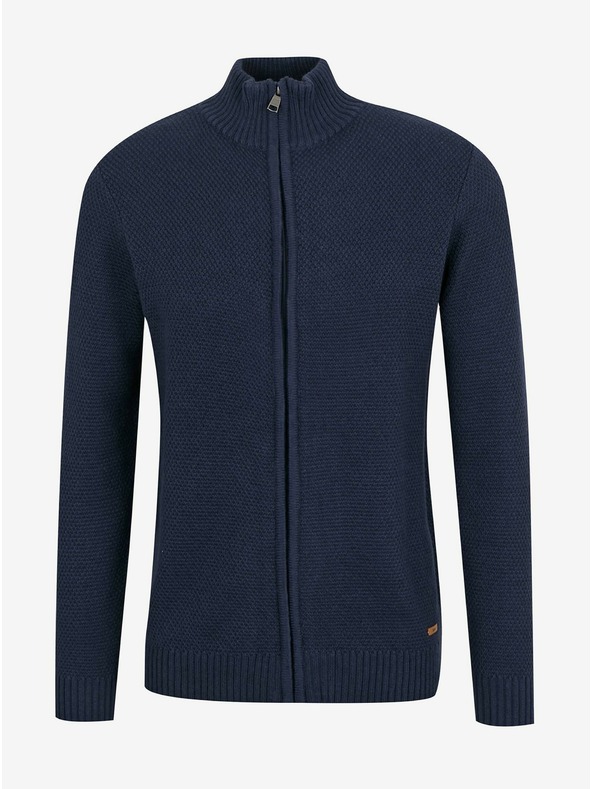 ZOOT.lab Cardigan blu scuro da uomo con zip e collo alto ZOOT.lab Brad