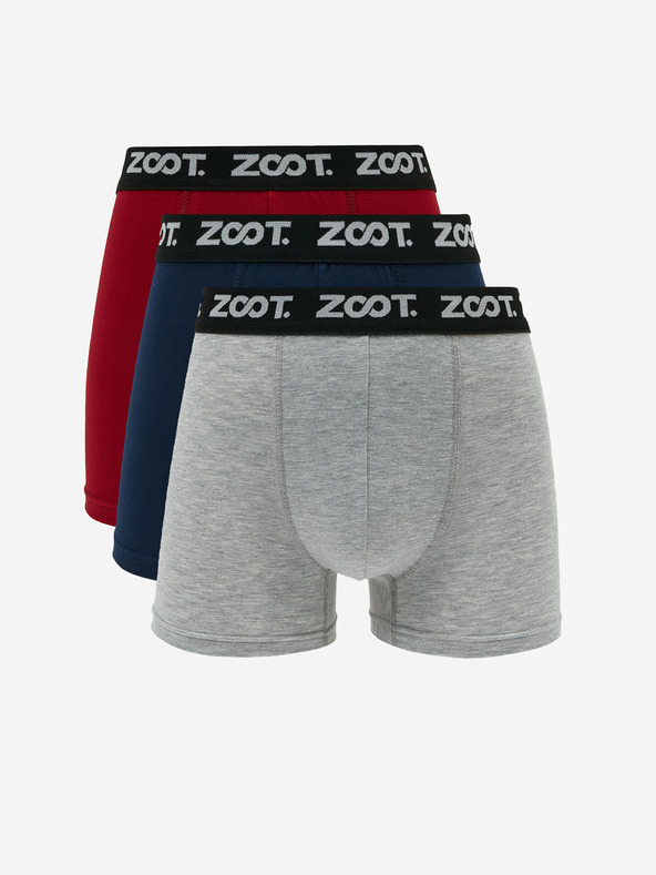 ZOOT.lab Set di tre boxer da uomo in rosso, blu e grigio ZOOT.lab