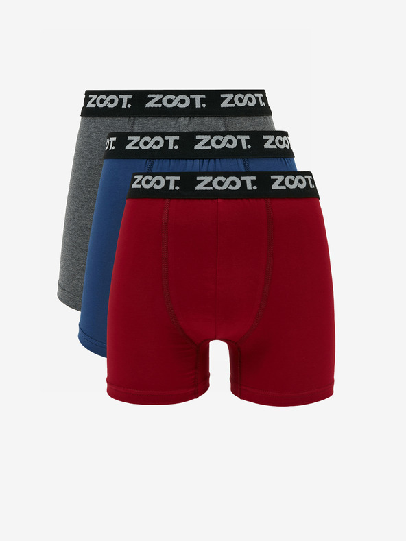 ZOOT.lab Set di tre boxer da uomo in grigio, blu e rosso ZOOT.lab