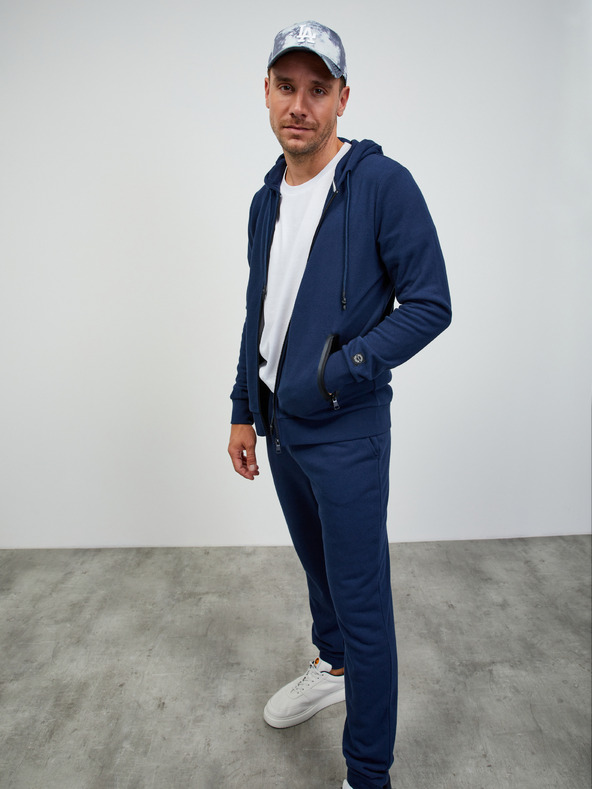 ZOOT.lab Felpa con cappuccio basic con zip blu scuro da uomo ZOOT.lab Ralph