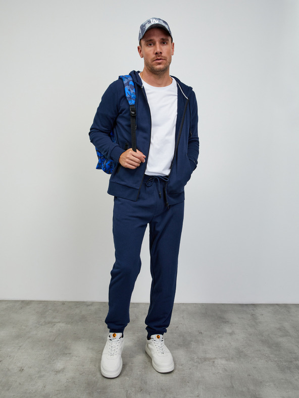 ZOOT.lab Felpa con cappuccio basic con zip blu scuro da uomo ZOOT.lab Ralph