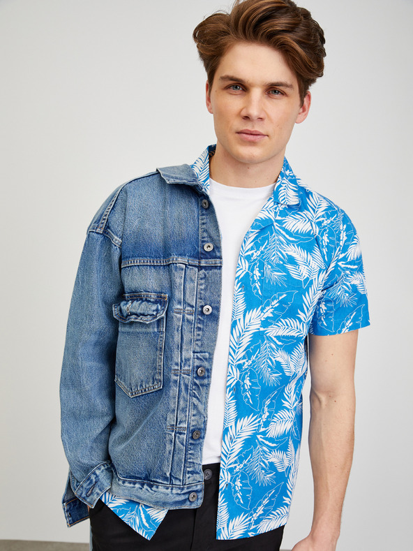 ZOOT.lab Camicia a maniche corte blu fantasia da uomo ZOOT.lab Darrel