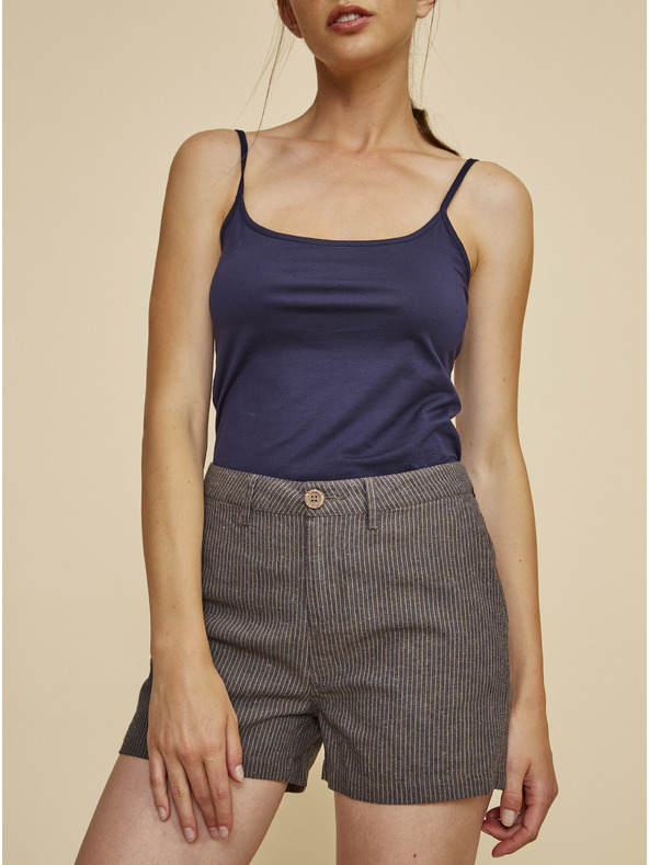 ZOOT.lab Pantaloncini da donna beige a righe con lino ZOOT.lab Jade