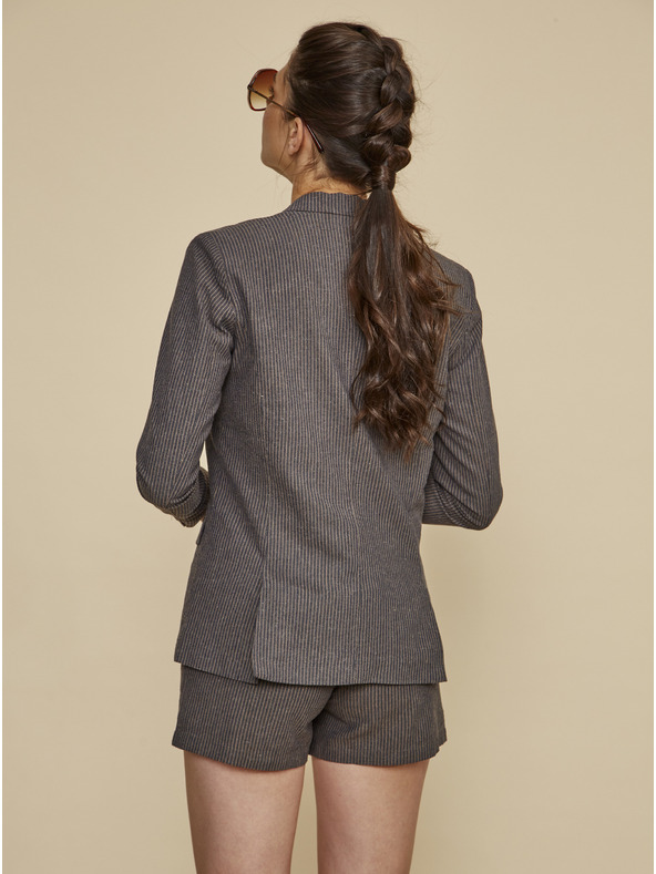 ZOOT.lab Giacca marrone da donna a righe con lino ZOOT.lab Dorothy