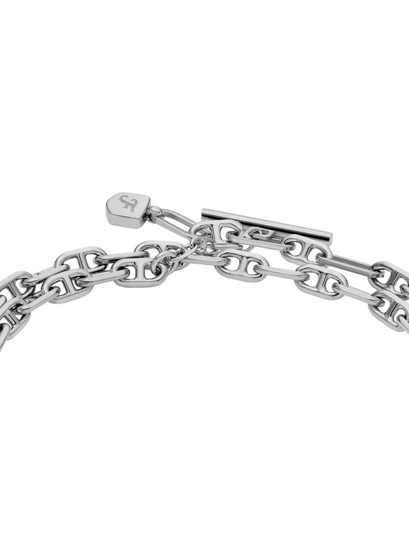 Fossil Bracciale doppio in acciaio da donna Fossil D-Link JA7245040