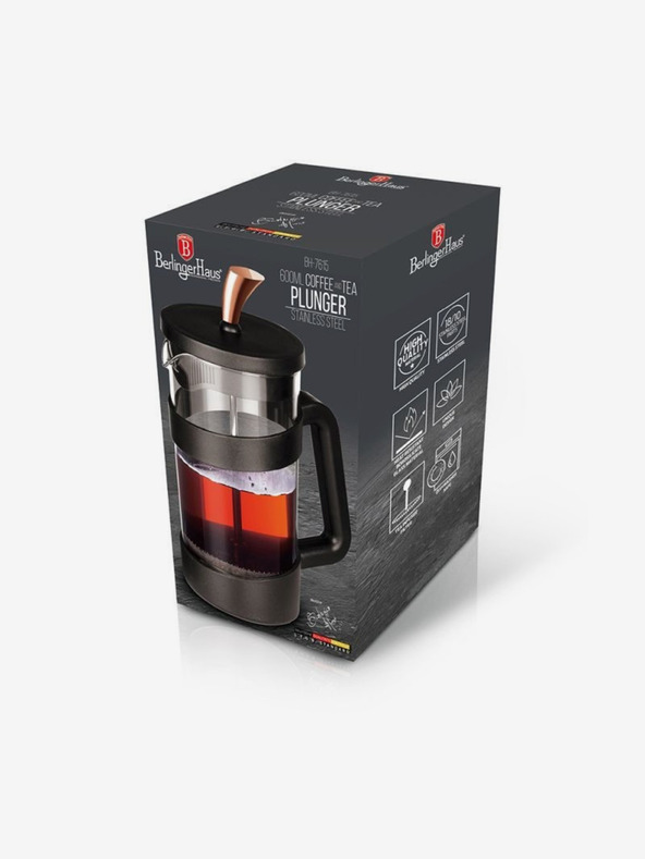 Berlingerhaus Teiera e caffettiera French Press 600 ml Collezione Black Rose BERLINGERHAUS