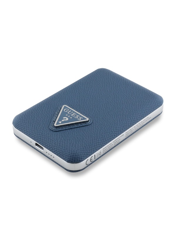 Guess Guess PU Grained Triangle Logo MagSafe Powerbank 5000mAh Blu