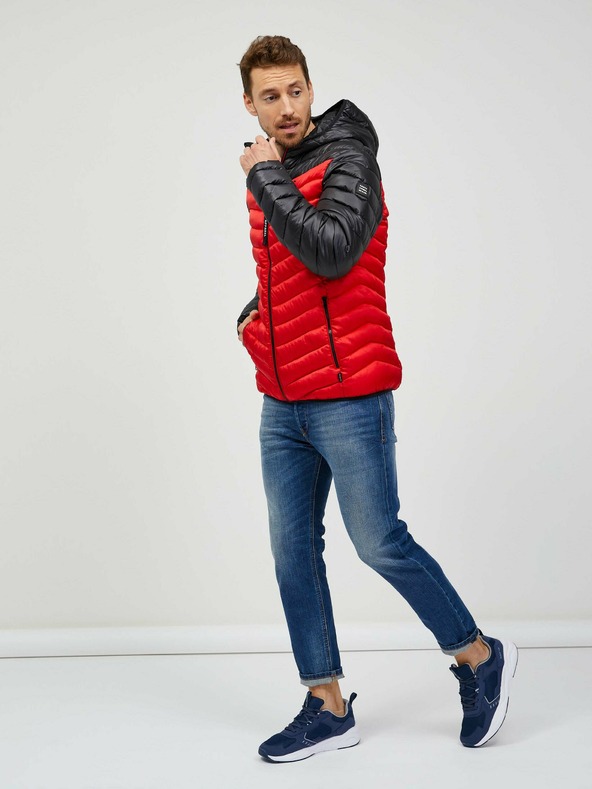 Sam 73 Giacca trapuntata nera e rossa da uomo SAM 73 Ulrik