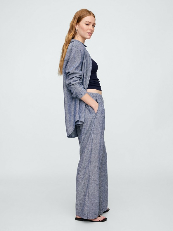 GAP Pantaloni in lino wide-leg GAP