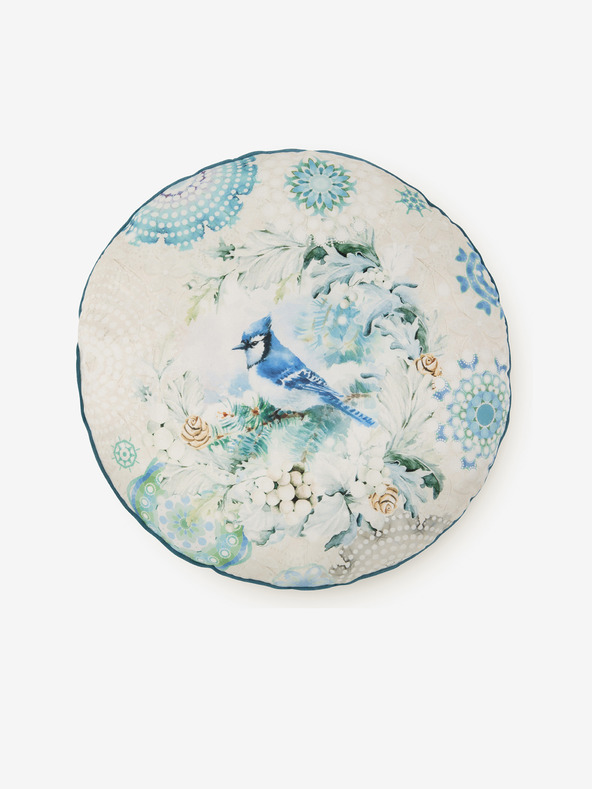 HIP Diametro 55 cm - Cuscino reversibile blu e panna con motivo HIP Camunda