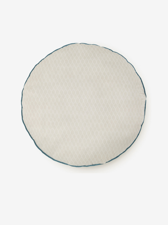 HIP Diametro 55 cm - Cuscino reversibile blu e panna con motivo HIP Camunda