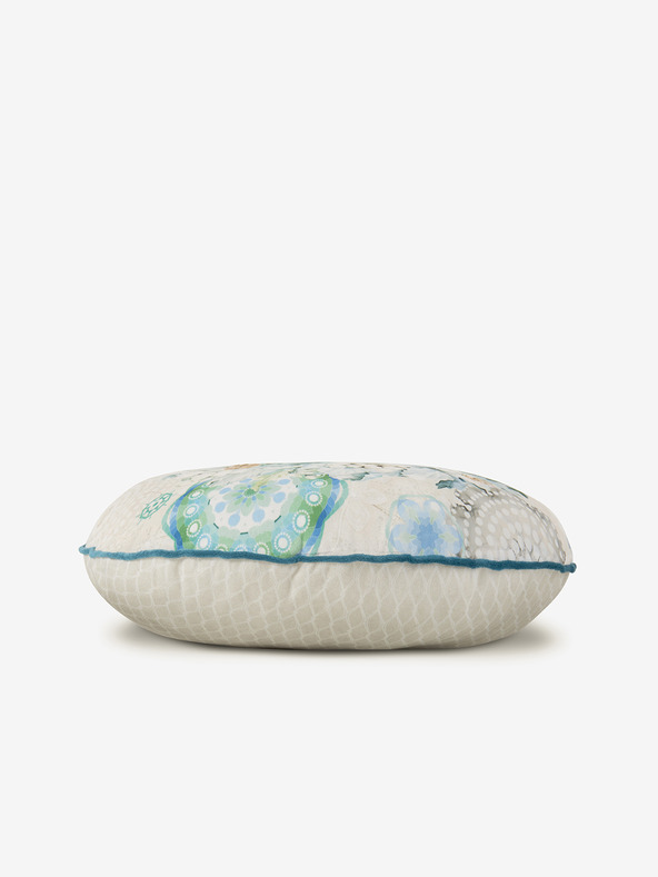 HIP Diametro 55 cm - Cuscino reversibile blu e panna con motivo HIP Camunda